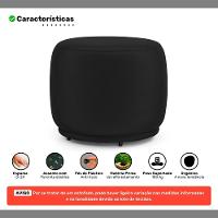 Puff Decorativo Orgânico Living Molly Redondo Veludo Preto - Abmaza - 3