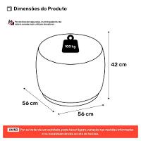 Puff Decorativo Orgânico Living Molly Redondo Veludo Preto - Abmaza