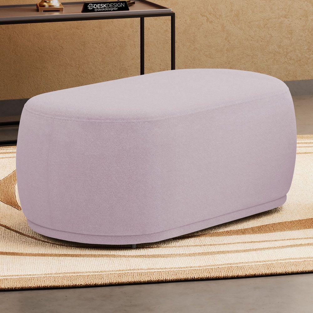 Puff Decorativo Orgânico Living Molly 02 Lugares Bouclê Rosé - Abmaza - 2