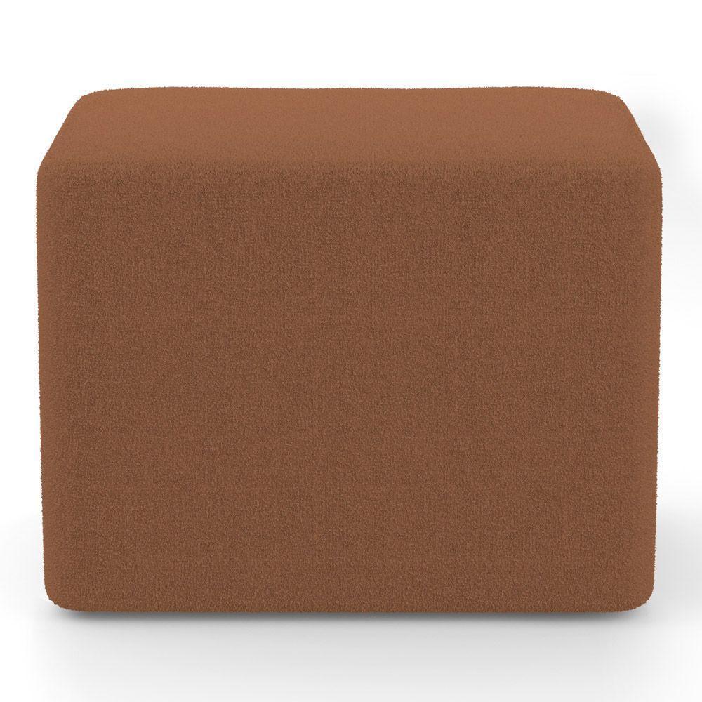 Puff Decorativo Living Yumi Retangular 60cm Bouclê Terracota - Abmaza - 5