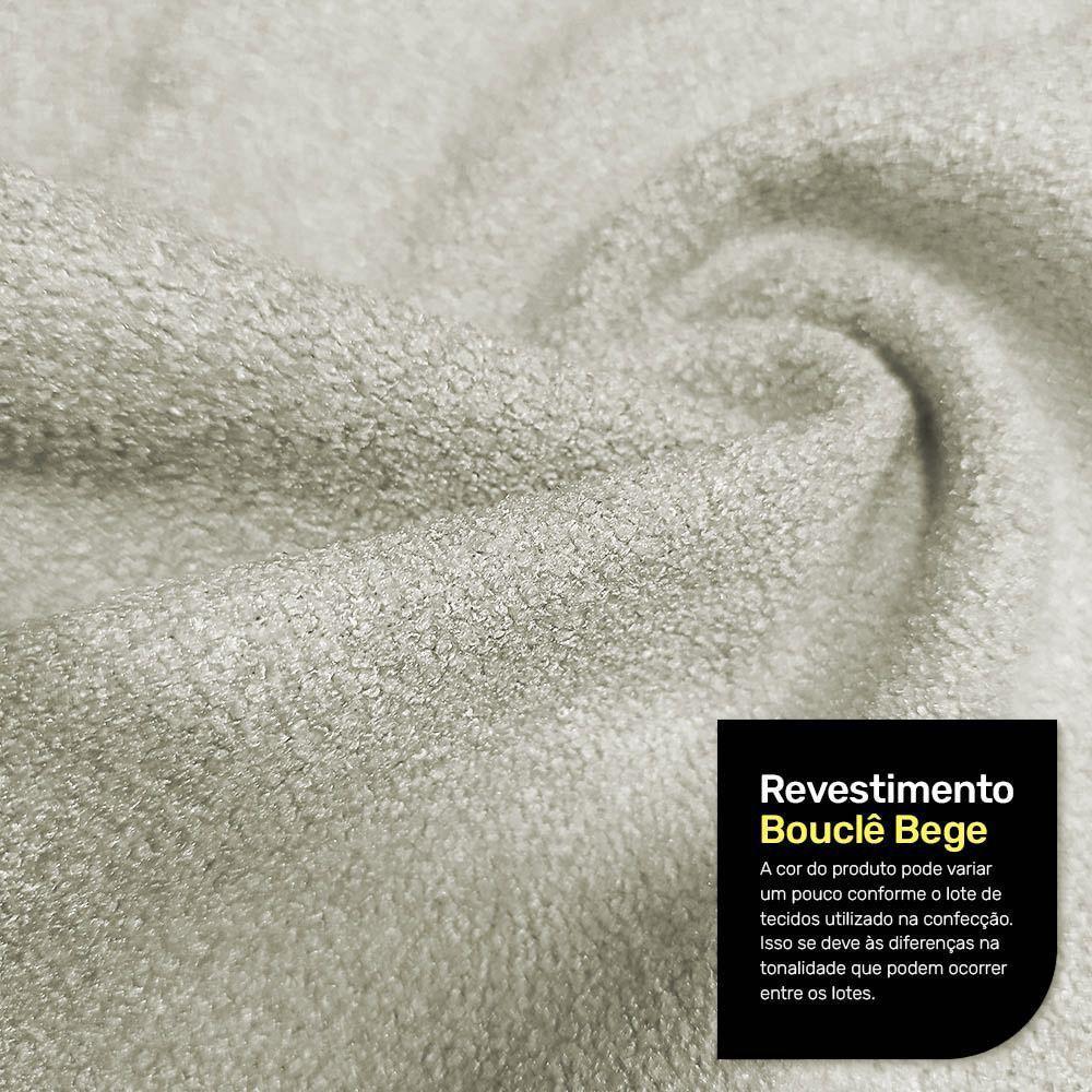 Puff Decorativo Living Aisha Orgânico 02 Lugares Bouclê Bege - Abmaza - 5