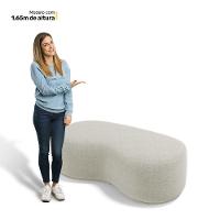 Puff Decorativo Living Aisha Orgânico 02 Lugares Bouclê Bege - Abmaza - 6