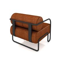 Poltrona Sala De Estar Industrial Preto Kit 2 Ameli Sintético Pu K01 - D'rossi Cor Marrom - 5