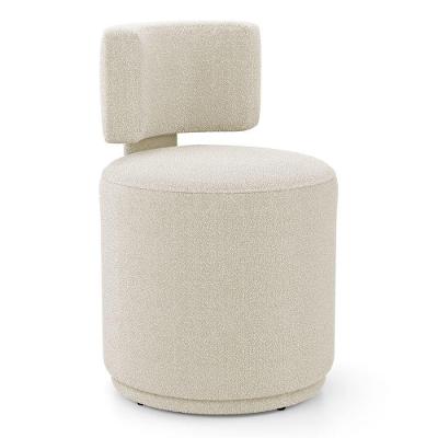 Puff Decorativo Orgânico Living Melis Minimalista Bouclê Bege - Abmaza