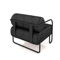 Poltrona Sala De Estar Industrial Preto Kit 2 Ameli Sintético Pu K01 - D'rossi Cor Preto