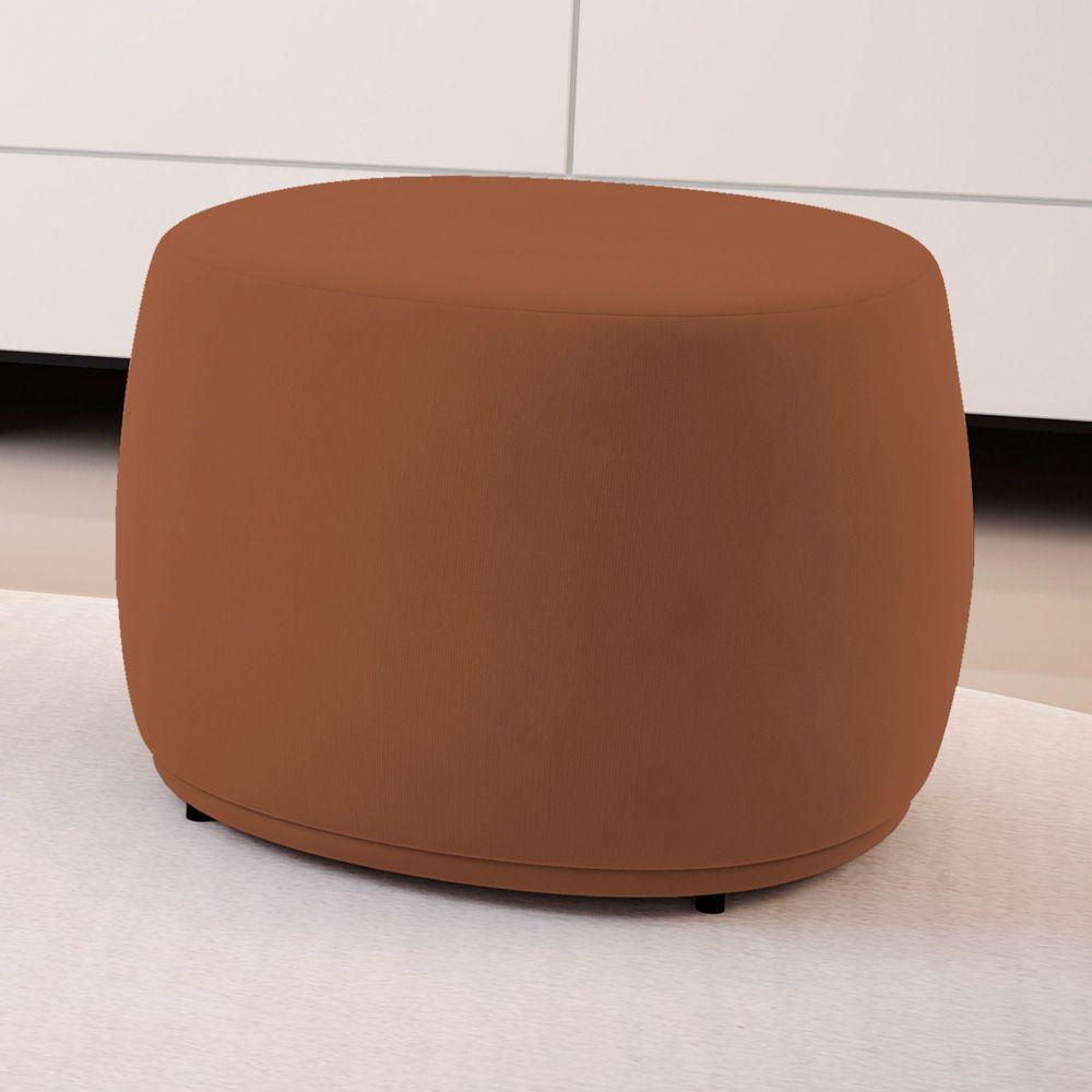 Puff Decorativo Living Aisha Orgânico Veludo Terracota - Abmaza - 2