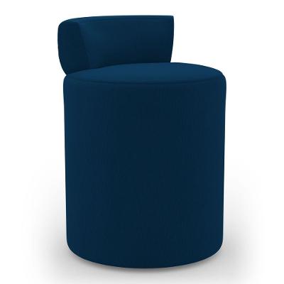 Puff Decorativo Orgânico Living Aegon Minimalista Veludo Azul Marinho - Abmaza