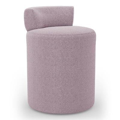 Puff Decorativo Orgânico Living Aegon Minimalista Bouclê Rosê - Abmaza