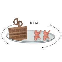 Prato Giratorio Com Espelho Sob O Tampo De 60cm Branco - 2