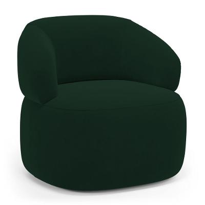 Poltrona Orgânica Giratória Glee Decorativa Veludo Verde Abmaza