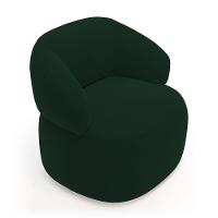 Poltrona Orgânica Giratória Living Glee Veludo Verde Escuro - Abmaza - 5