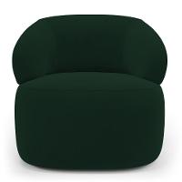 Poltrona Orgânica Giratória Living Glee Veludo Verde Escuro - Abmaza - 6