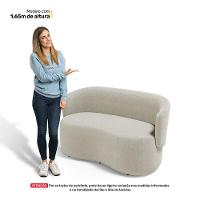 Kit Poltrona E Namoradeira Aisha Orgânica Bouclê Bege - Abmaza - 8