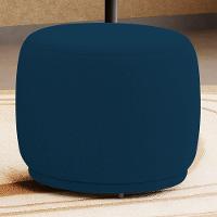 Puff Decorativo Orgânico Living Molly Redondo Bouclê Azul Marinho - Abmaza - 2