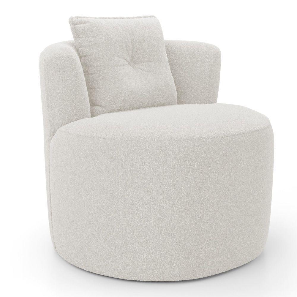 Poltrona Orgânica Living Bob Com 01 Almofada Bouclê Off White - Abmaza - 1