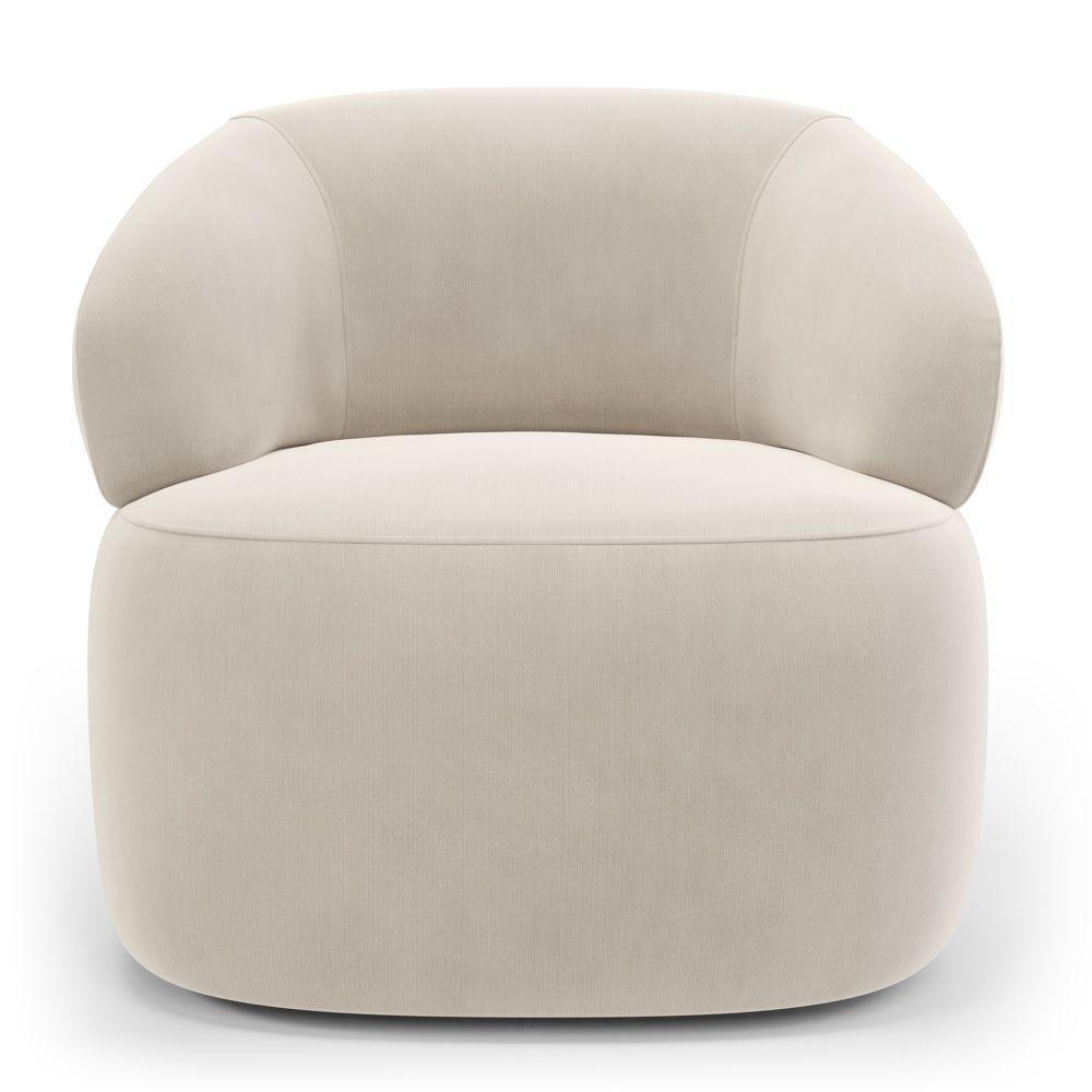 Kit 02 Poltronas Orgânicas Giratória Living Glee Veludo Bege - Abmaza - 7