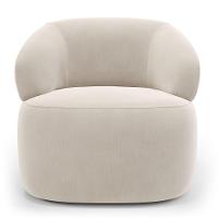 Kit 02 Poltronas Orgânicas Giratória Living Glee Veludo Bege - Abmaza - 7