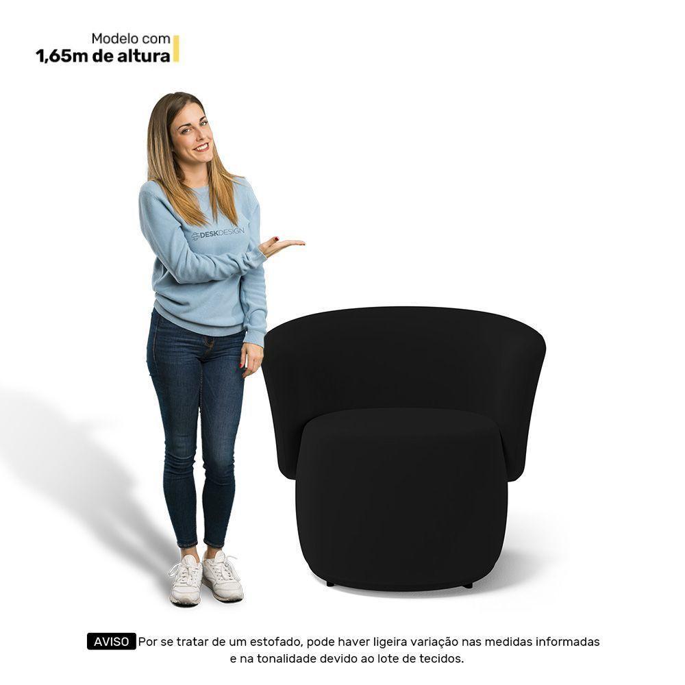 Kit 02 Poltronas Decorativas Aisha Orgânica Suede Preto - Abmaza - 9