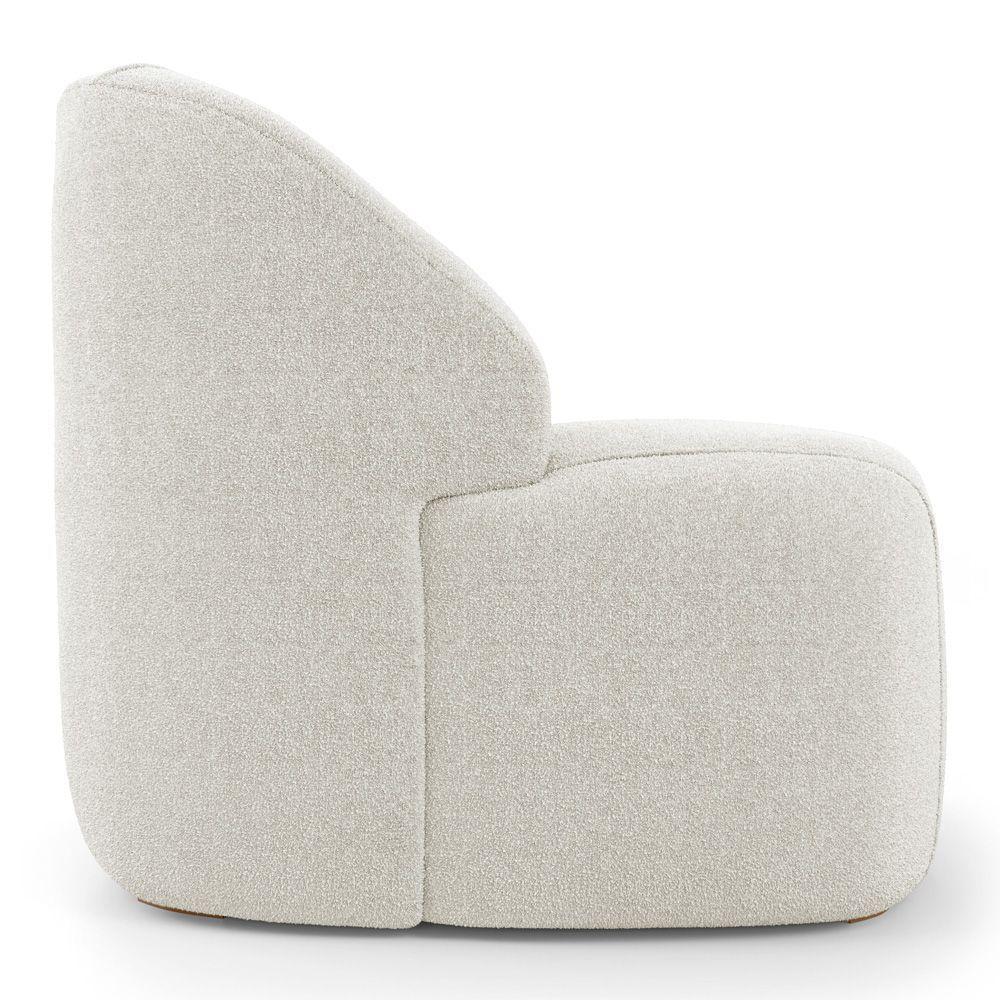 Poltrona Decorativa Living Kaya Orgânica Bouclê Bege - Abmaza - 6