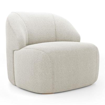 Poltrona Decorativa Living Kaya Orgânica Poltrona de Descanso Bouclê Bege Abmaza