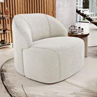 Poltrona Decorativa Living Kaya Orgânica Bouclê Bege - Abmaza - 2