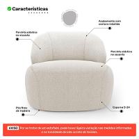 Poltrona Decorativa Living Kaya Orgânica Bouclê Bege - Abmaza - 3