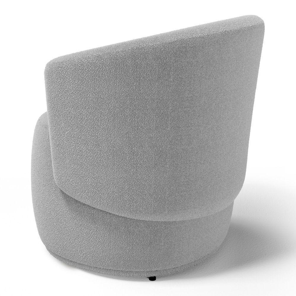 Kit 02 Poltronas Decorativas Aisha Orgânica Bouclê Cinza Claro - Abmaza - 7