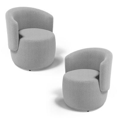 Kit 2 Poltronas Orgânica Aisha Poltrona de Descanso Bouclê Cinza Claro Abmaza