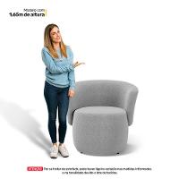 Kit 02 Poltronas Decorativas Aisha Orgânica Bouclê Cinza Claro - Abmaza - 5