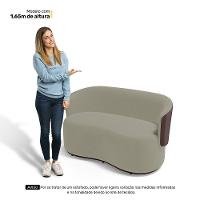 Kit 2 Poltronas E 1 Namoradeira Aisha Orgânica Composê Sintético Marrom E Suede Bege - Abmaza - 9