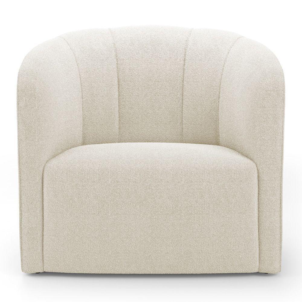 Poltrona Decorativa Living Abby Bouclê Bege - Abmaza - 7