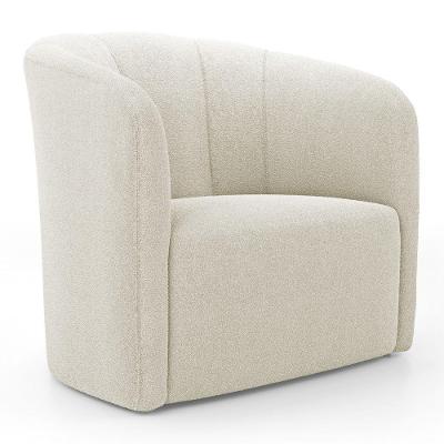 Poltrona Decorativa Living Abby Poltrona de Descanso Bouclê Bege Abmaza