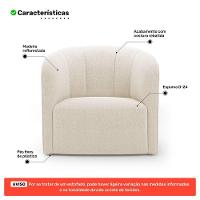 Poltrona Decorativa Living Abby Bouclê Bege - Abmaza - 3