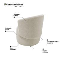 Kit 02 Poltronas Decorativas Aisha Orgânica Bouclê Bege - Abmaza - 7