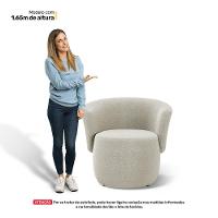 Kit 02 Poltronas Decorativas Aisha Orgânica Bouclê Bege - Abmaza - 8