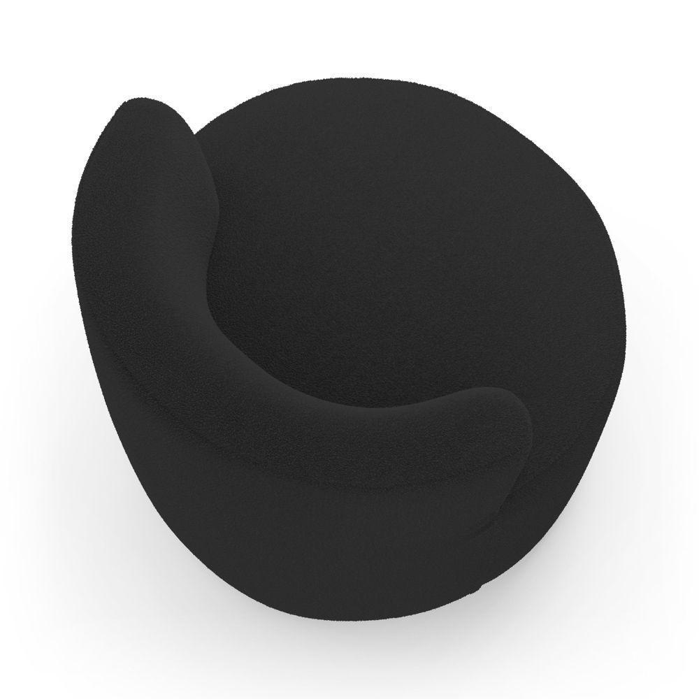 Kit 02 Poltronas Orgânicas Living Bob Com 01 Almofada Bouclê Preto - Abmaza - 5