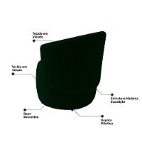 Kit 2 Poltronas E 1 Namoradeira Aisha Orgânica Veludo Verde Escuro - Abmaza - 7