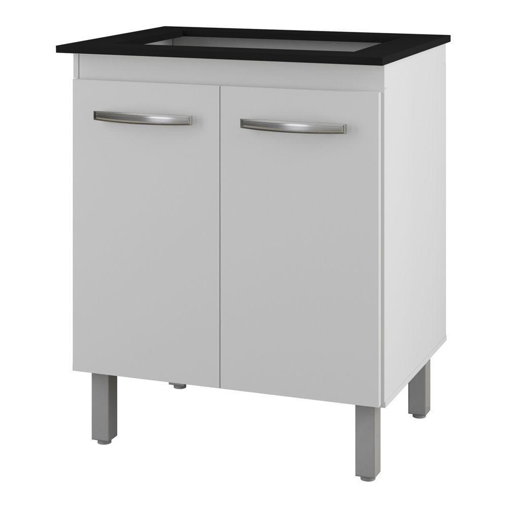 Balcão Para Cooktop Jady 70cm 02 Portas Com Tampo Recortado Branco - Abmaza - 1