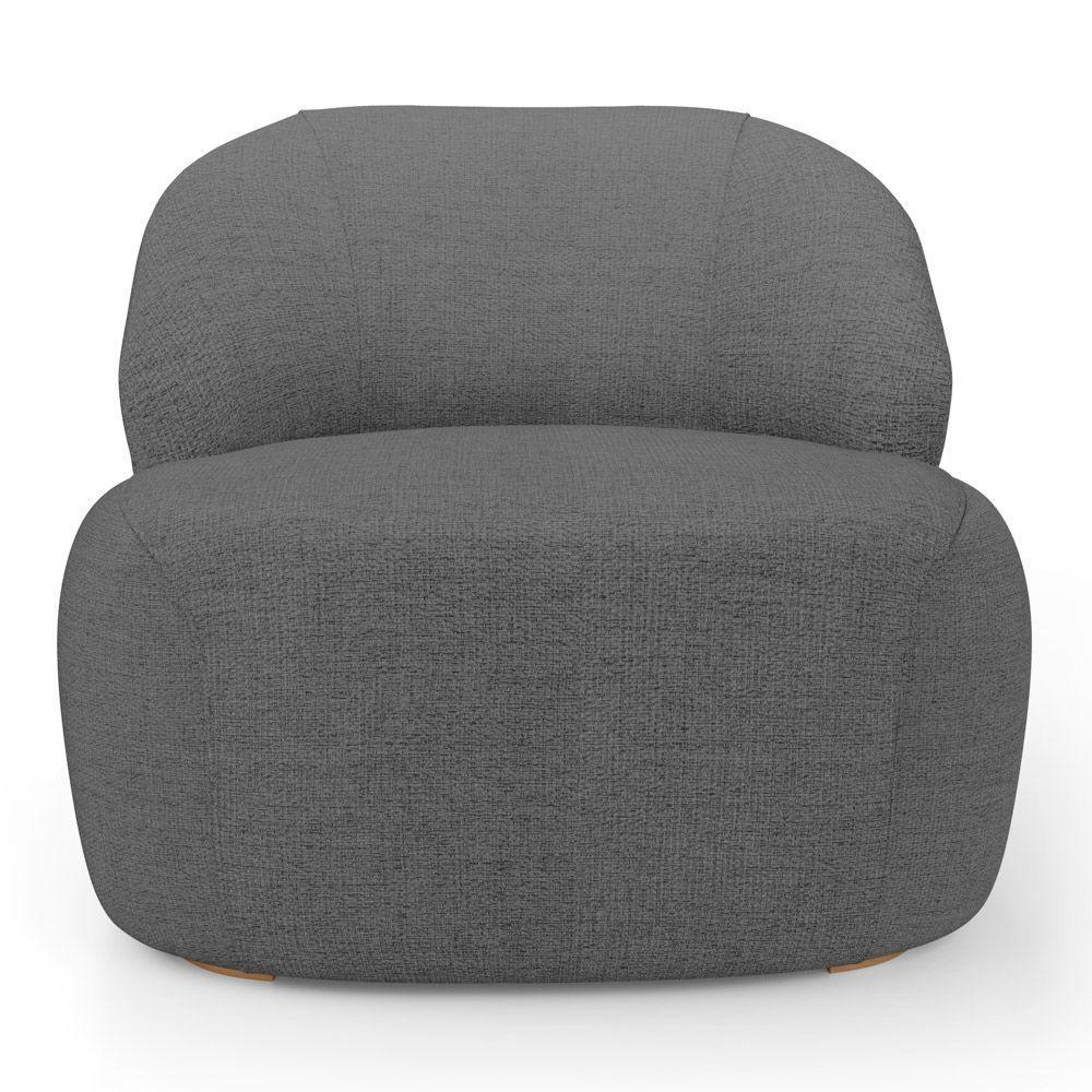 Poltrona Decorativa Living Kaya Orgânica Linho Cinza Escuro - Abmaza - 7