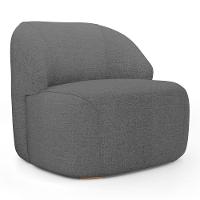 Poltrona Decorativa Living Kaya Orgânica Linho Cinza Escuro - Abmaza - 1