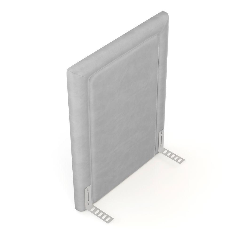 Cabeceira Cama Box Solteiro Alba 90cm Com Frame Veludo Cinza Claro - Abmaza - 5