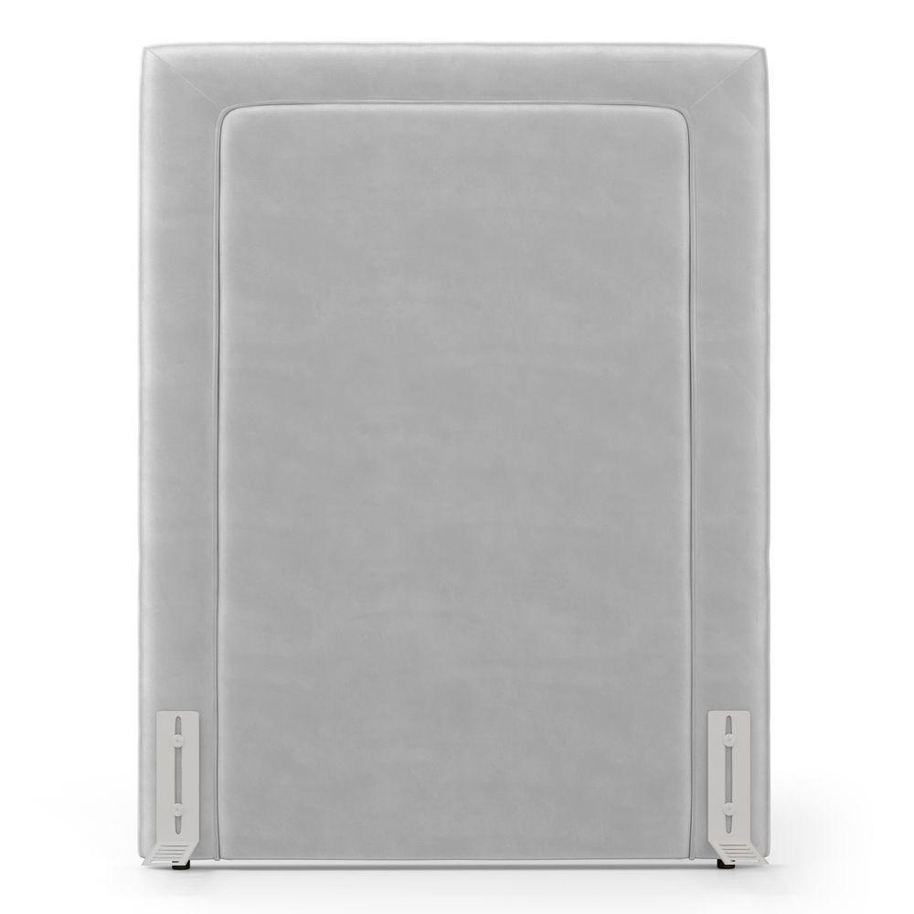 Cabeceira Cama Box Solteiro Alba 90cm Com Frame Veludo Cinza Claro - Abmaza - 6