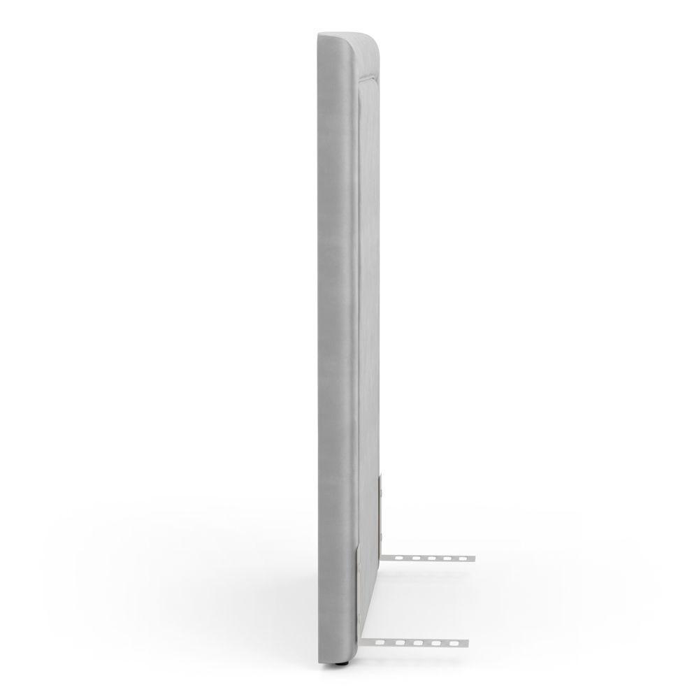 Cabeceira Cama Box Solteiro Alba 90cm Com Frame Veludo Cinza Claro - Abmaza - 7