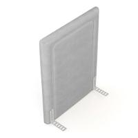 Cabeceira Cama Box Solteiro Alba 90cm Com Frame Veludo Cinza Claro - Abmaza - 5