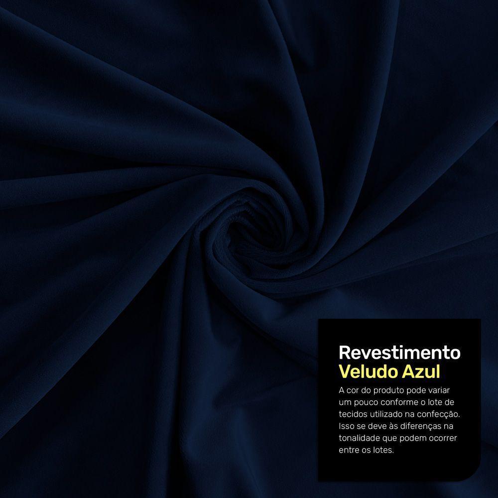 Cabeceira Atena Para Cama Box Casal Padrão 140cm Capitonê Com Frame Veludo Azul Marinho - Abmaza - 5