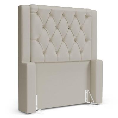 Cabeceira Atena Para Cama Box Solteiro 90cm Capitonê Com Frame Sintético Bege - Abmaza