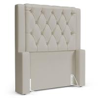 Cabeceira Atena Para Cama Box Solteiro 90cm Capitonê Com Frame Sintético Bege - Abmaza - 1