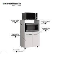 Armário Multiuso Cozinha Para Forno Micro-ondas Thaís 02 Portas Branco - Abmaza - 5