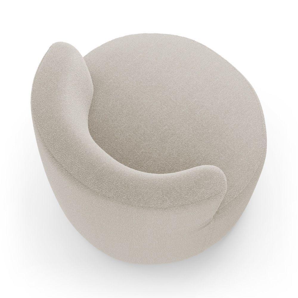 Poltrona Orgânica Living Bob Com 01 Almofada Bouclê Bege - Abmaza - 5