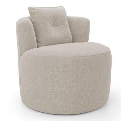 Poltrona Orgânica Living Bob Decorativa 1 Lugar Bouclê Bege Abmaza